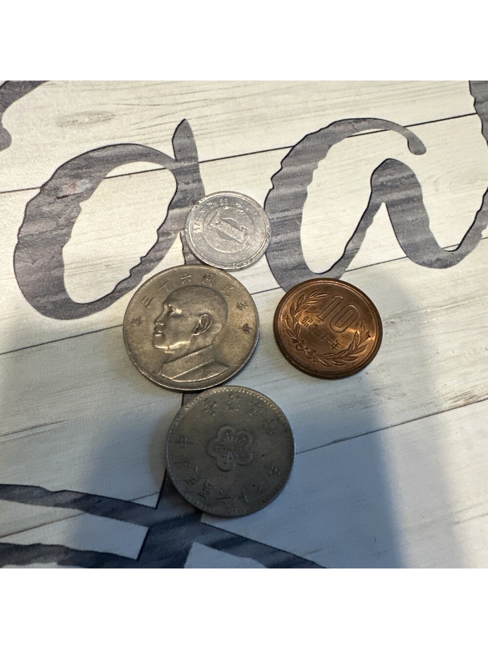 China Chinese Coin Set If 4 Dollars 4 Coin Lot Ten Yen Japan Taiwan